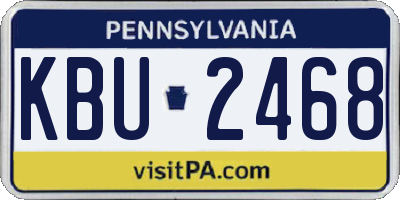 PA license plate KBU2468