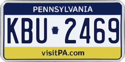 PA license plate KBU2469