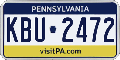 PA license plate KBU2472