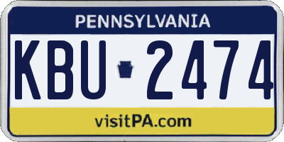 PA license plate KBU2474
