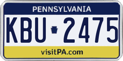 PA license plate KBU2475