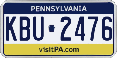 PA license plate KBU2476