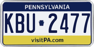 PA license plate KBU2477
