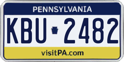 PA license plate KBU2482