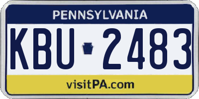 PA license plate KBU2483