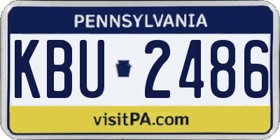 PA license plate KBU2486