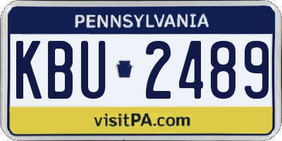 PA license plate KBU2489