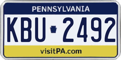 PA license plate KBU2492