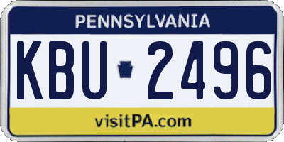 PA license plate KBU2496