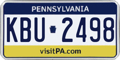 PA license plate KBU2498