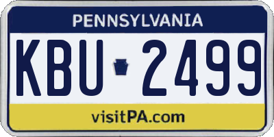 PA license plate KBU2499