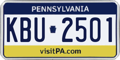 PA license plate KBU2501