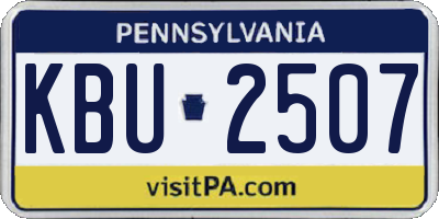PA license plate KBU2507