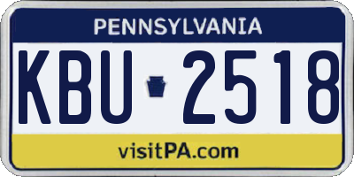 PA license plate KBU2518