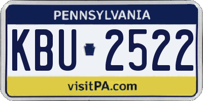 PA license plate KBU2522