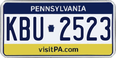 PA license plate KBU2523