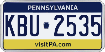 PA license plate KBU2535