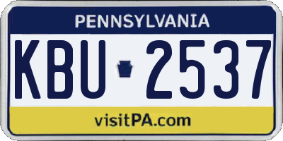 PA license plate KBU2537