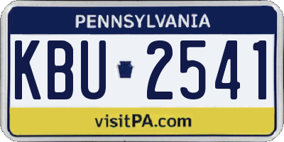 PA license plate KBU2541