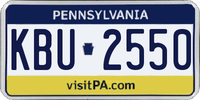 PA license plate KBU2550