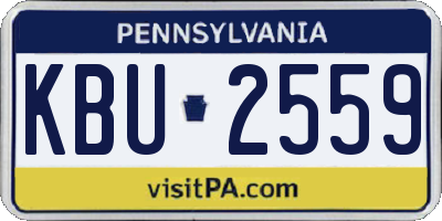 PA license plate KBU2559