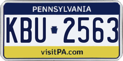 PA license plate KBU2563