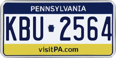 PA license plate KBU2564