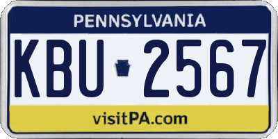PA license plate KBU2567