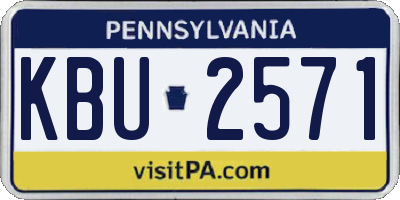 PA license plate KBU2571