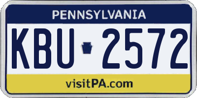 PA license plate KBU2572