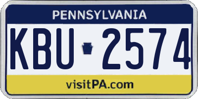 PA license plate KBU2574