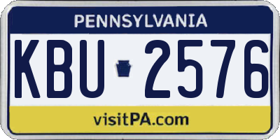 PA license plate KBU2576