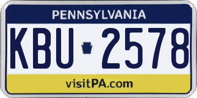 PA license plate KBU2578