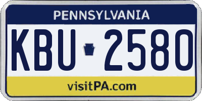 PA license plate KBU2580