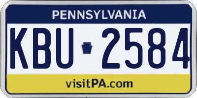 PA license plate KBU2584