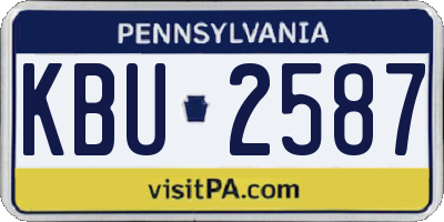PA license plate KBU2587