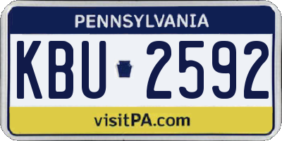PA license plate KBU2592