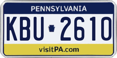 PA license plate KBU2610