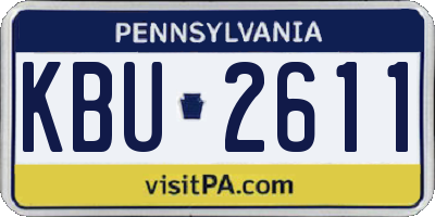 PA license plate KBU2611