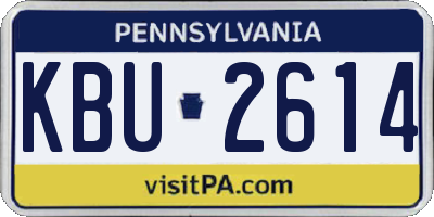 PA license plate KBU2614