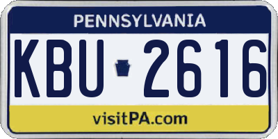 PA license plate KBU2616
