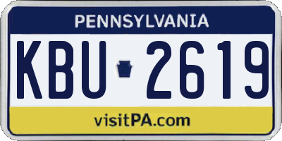 PA license plate KBU2619