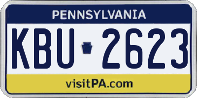 PA license plate KBU2623