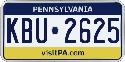 PA license plate KBU2625