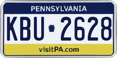 PA license plate KBU2628