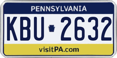 PA license plate KBU2632