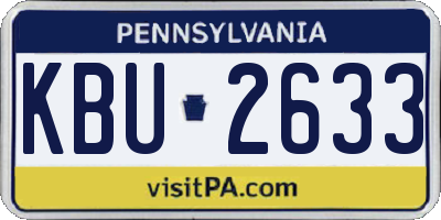 PA license plate KBU2633