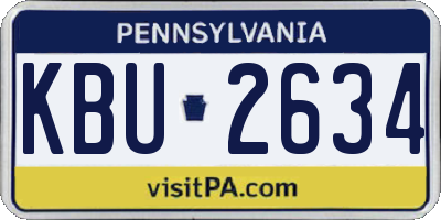 PA license plate KBU2634