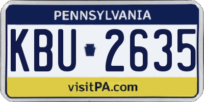 PA license plate KBU2635
