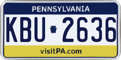 PA license plate KBU2636